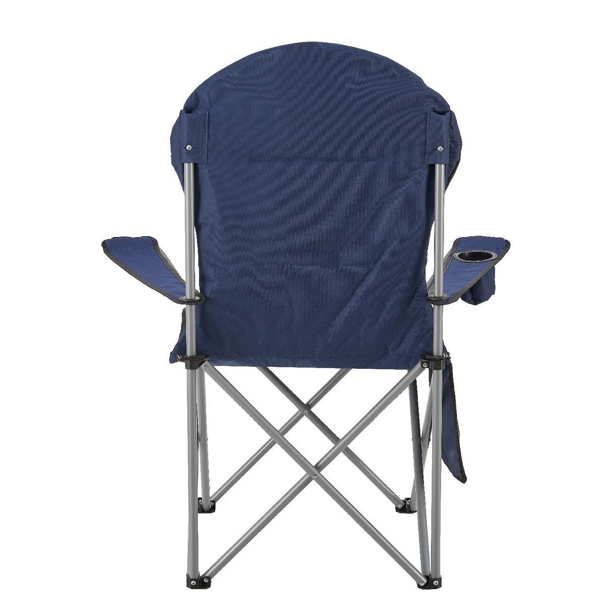 CAMPINGSTUHL Lido dunkelblau mit Flaschenhalterung & Tragetasche - Blau, Textil (62/102/62cm) - Juskys