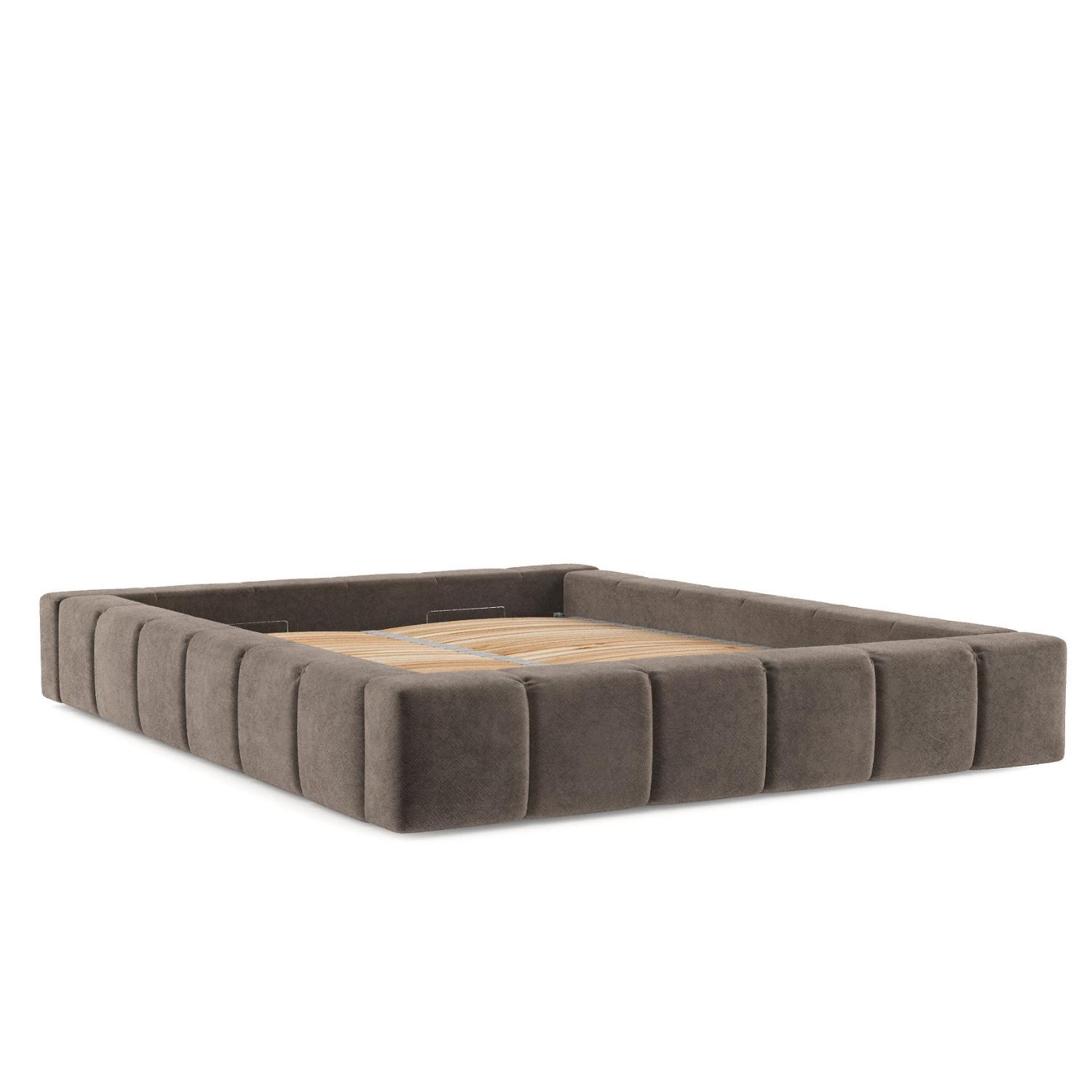 POLSTERBETT Kea mit Stauraum 160/200 cm Braun im Terra NW Stoff - Schwarz/Naturfarben, Holz/Holzwerkstoff (160/200cm) - AltaBeds