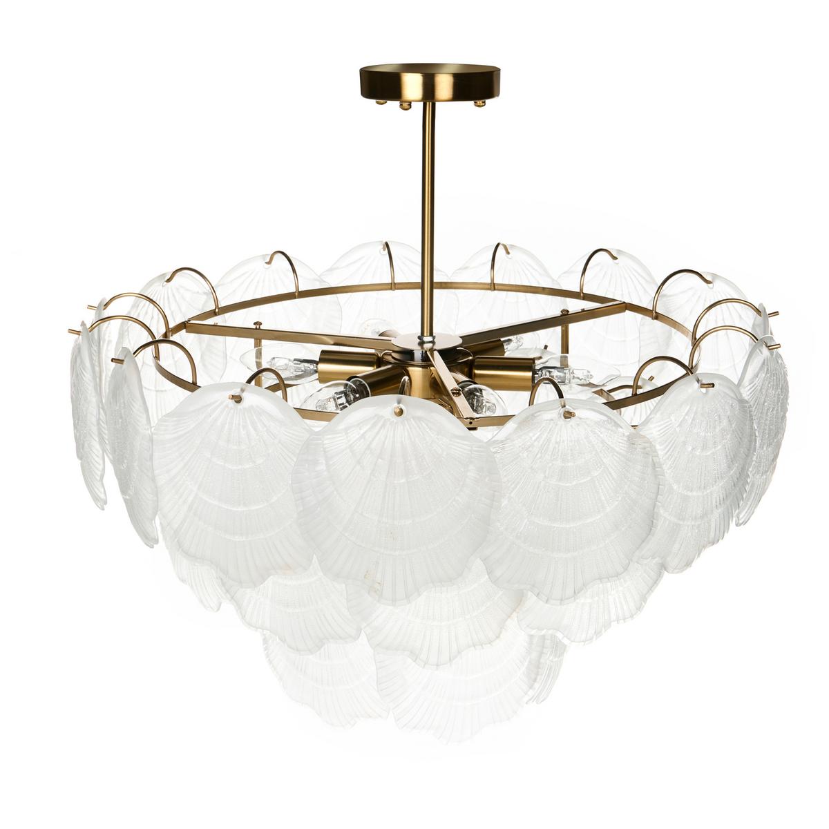 KRONLEUCHTER Glas Messing Caplina - Transparent/Messingfarben, Glas (60/60/65cm) - Beliani