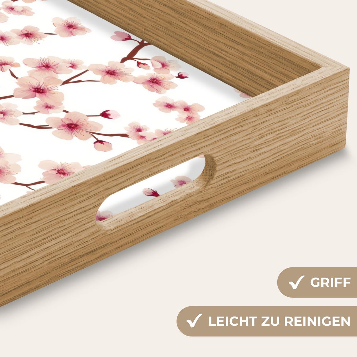 TABLETT Kirschblüte - Zweige - Rosa 50x35 cm - Rosa, Holz (50/5/5cm) - OnlyWow