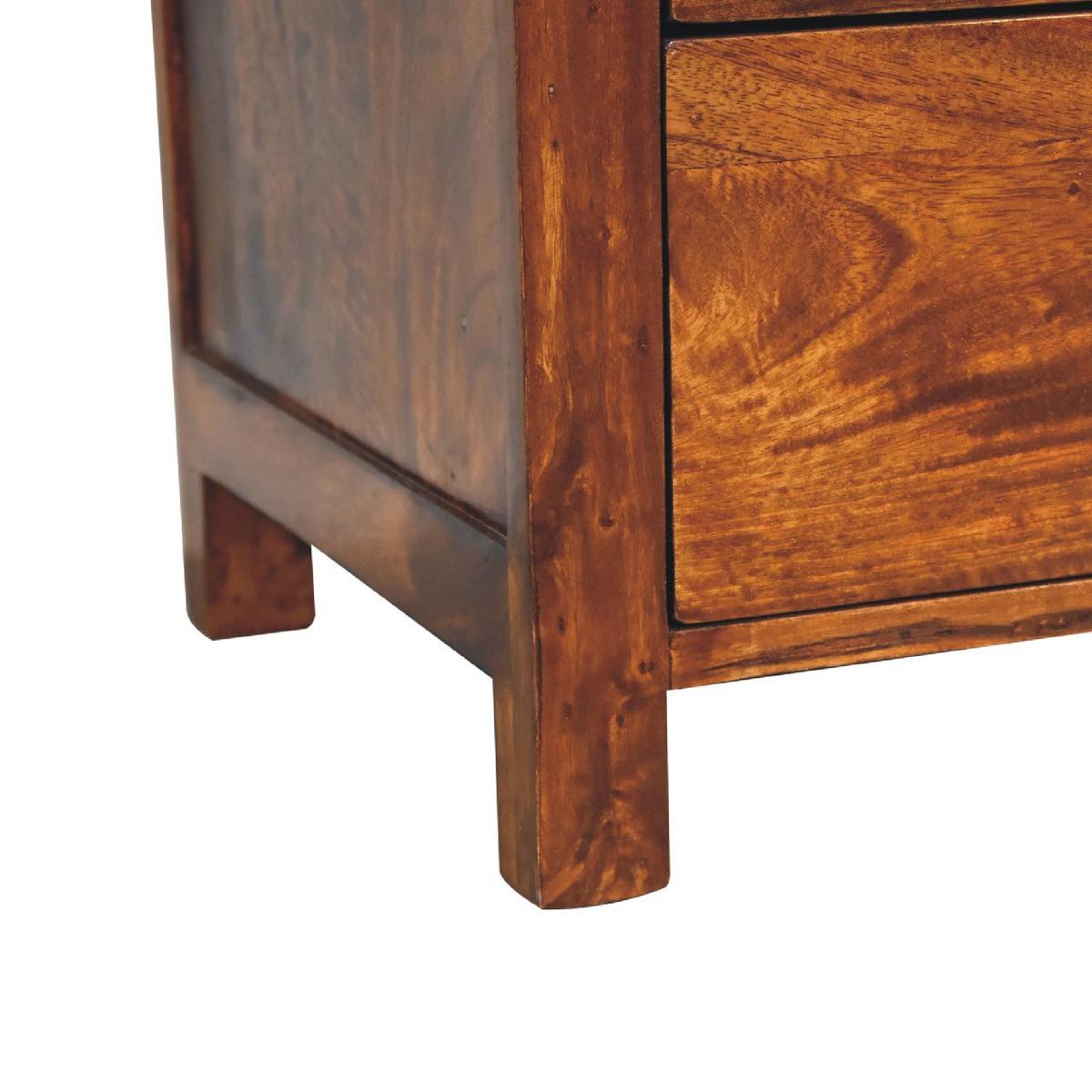 NACHTTISCH ASPEN mit 3 Schubladen, Braun - Messingfarben/Braun, Holz/Metall (45/60/35cm) - Artisan Furniture