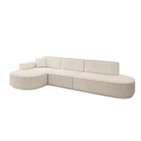 ECKSOFA Ottomane Links MARI-L2-v3 - 328x171x83 cm Beige Cord - Beige/Schwarz, Holzwerkstoff/Kunststoff (328/171cm) - ALTDECOR