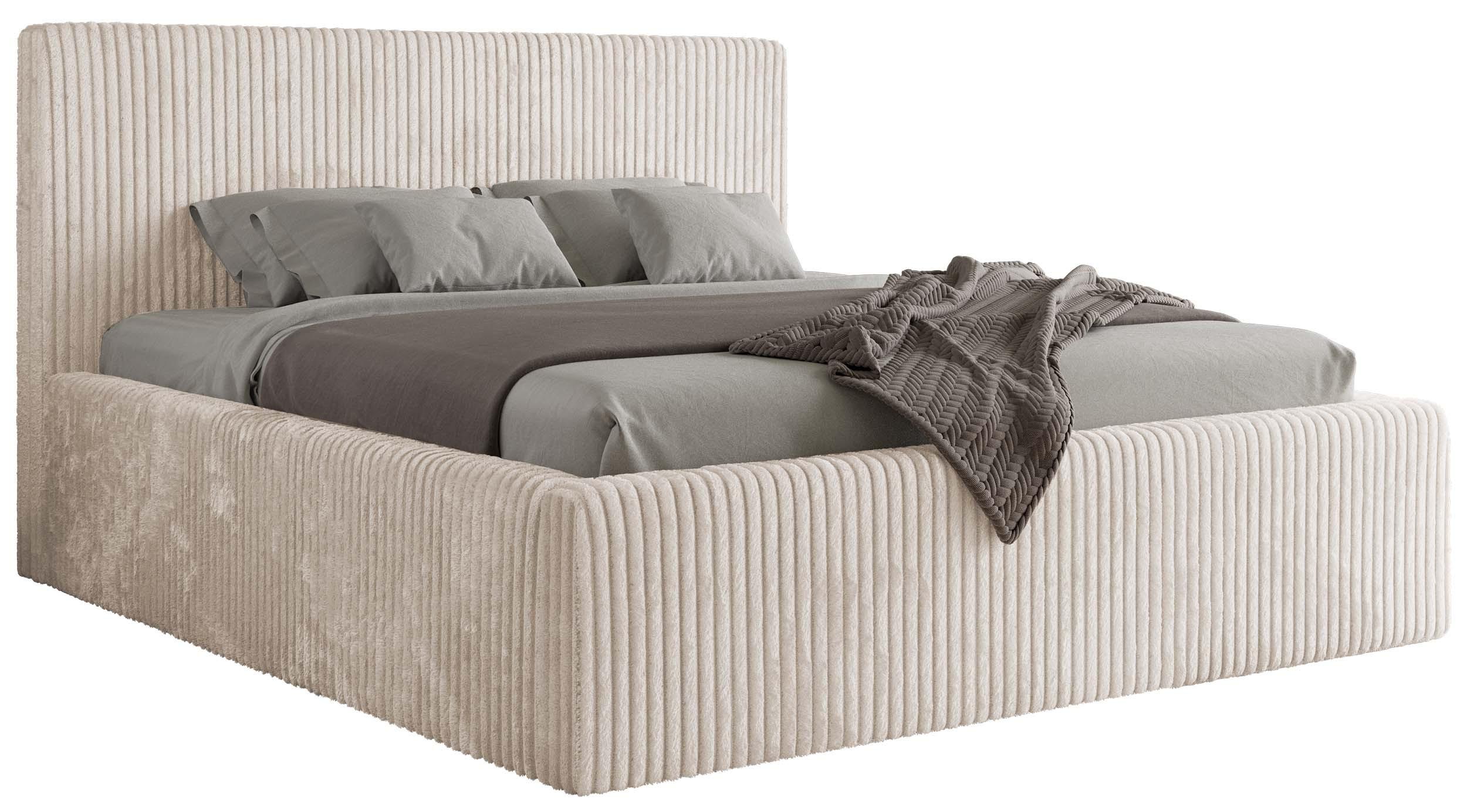 POLSTERBETT TILIANO CLASSIC 160/200 - Beige Cord - ohne Matratze - Beige, Textil (160/200cm) - MKS