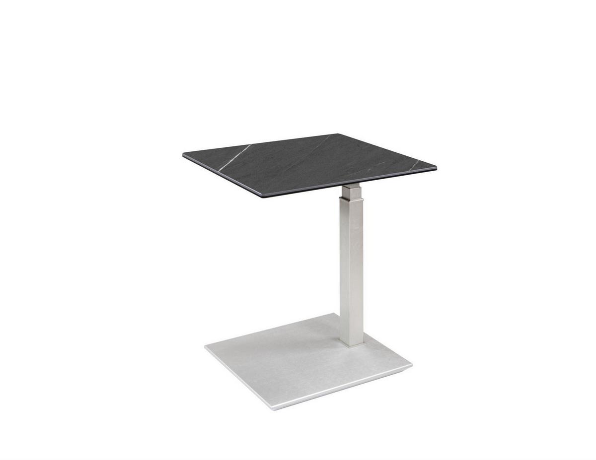 BEISTELLTISCH Channa 55x47x54 höhenverstellbar Perlsilber/Marmara Nero - Grau, Keramik (55/47/54cm) - 58aufmkessel