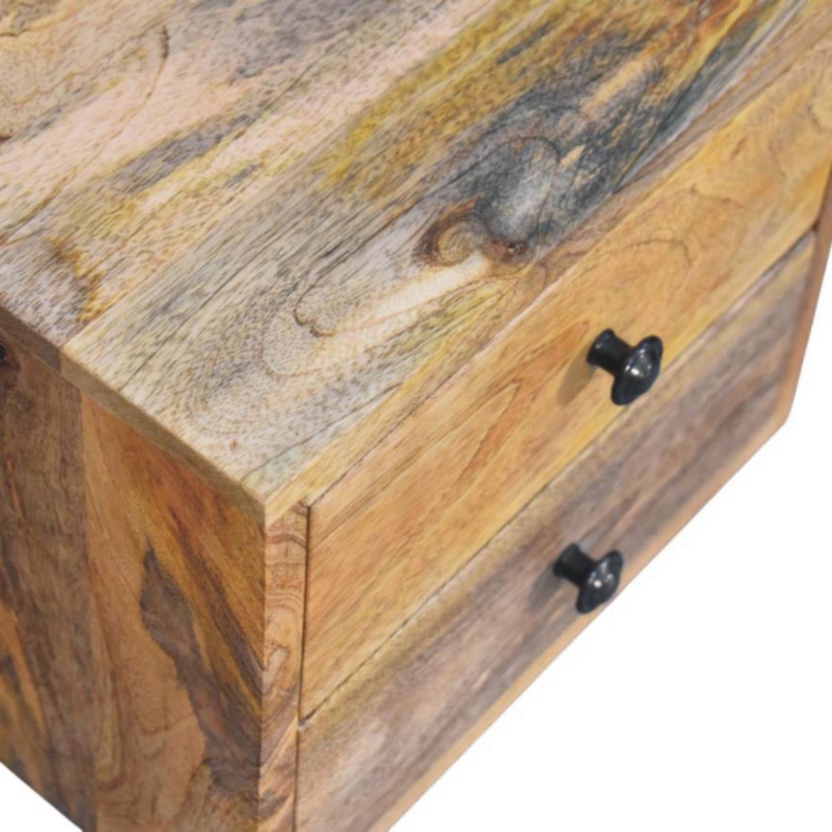 NACHTTISCH mit warmem Eichenoptik-Finish, 2 Schubladen, mangobraun - Braun, Holz (30/24/25cm) - Artisan Furniture