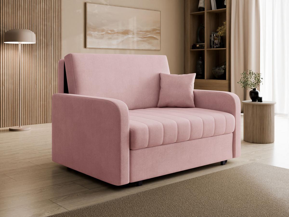 SCHLAFSOFA Viva Silk II - Schwarz/Rosa, Holz/Textil (132/85/98cm) - MIRJAN24