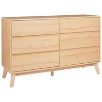 KOMMODE mit 6 Schubladen Hellbraun Sardis - Braun, Holz/Holzwerkstoff (120/75/40cm) - Beliani