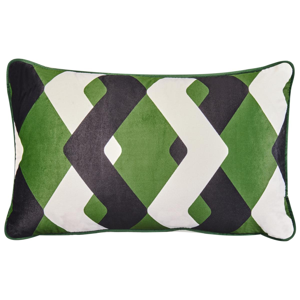 GARTENKISSEN 2er-Set Bunt 30/50 cm Sway - Multicolor/Schwarz, Textil (50/12/30cm) - Beliani