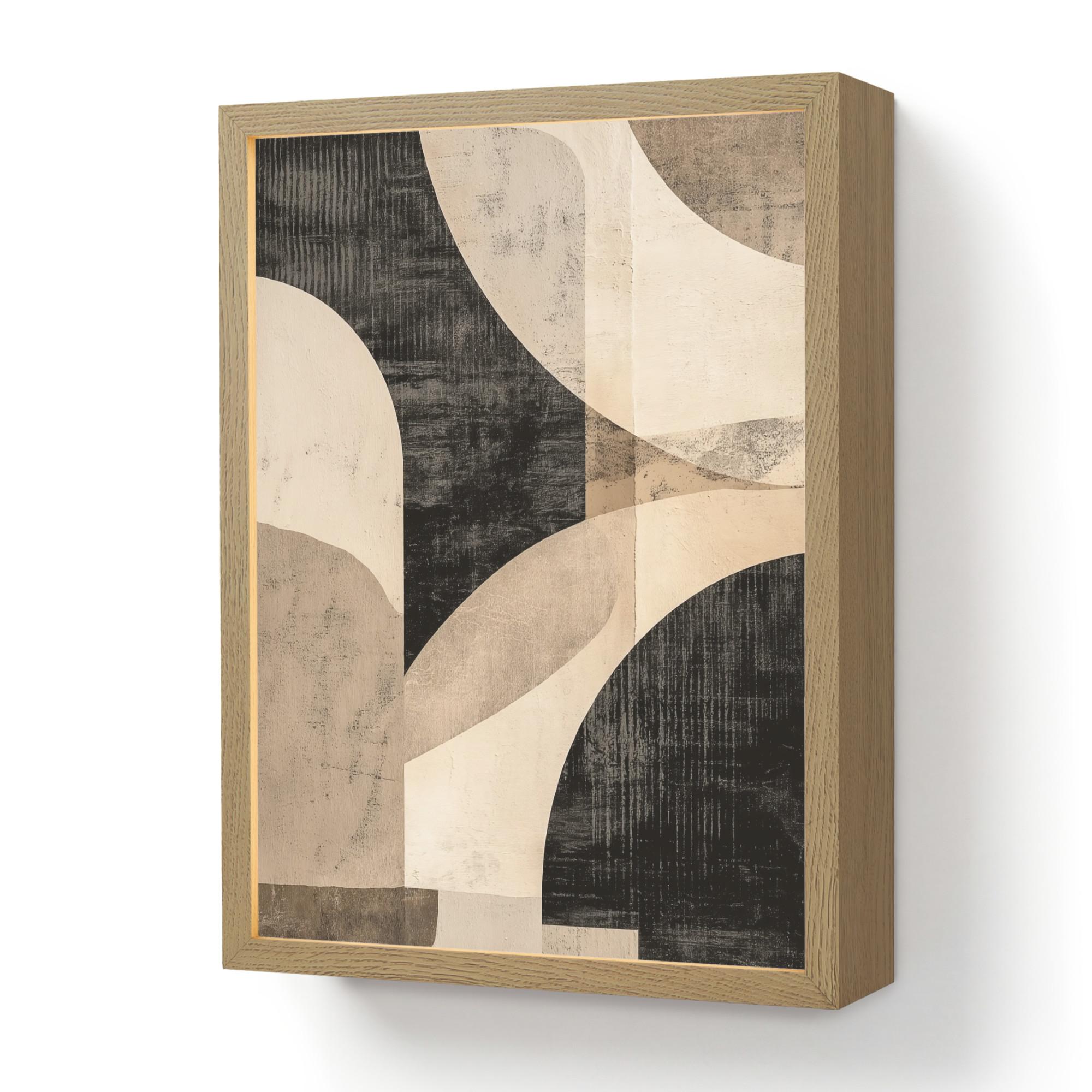 WANDLEUCHTE MIT AKKU Abstrakt - Formen - Modern - Beige 30x40 cm - Grau, Holzwerkstoff (30/40/8cm) - OnlyWow