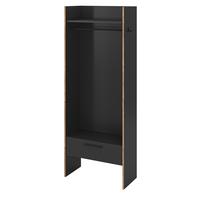 GARDEROBE grau und Nox Eiche, Kompaktgarderobe 70 x 189 cm, Salud - Eichefarben/Grau, Holzwerkstoff (70/189/37cm) - Inn.Furn