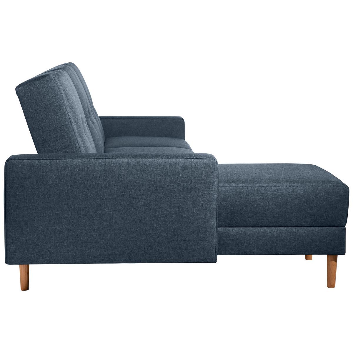 FUNKTIONSSOFA mit Hocker Kattie Flachgewebe blau - Blau, Kunststoff (144/230cm) - 58aufmkessel