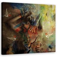 LEINWANDBILD, Menschen - Farbige 40x40cm - Multicolor, Textil (40/40cm) - Feeby