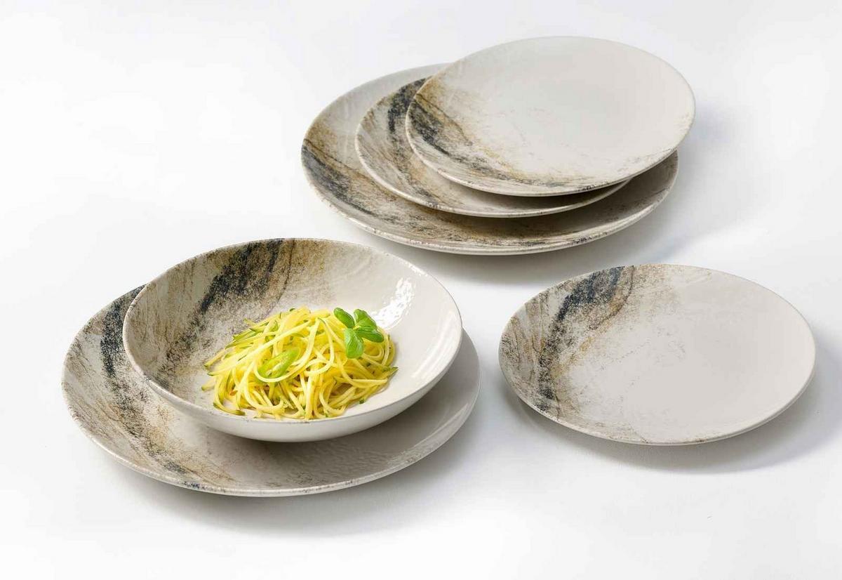 TELLER-SET Arezzo braun 12-tlg. - Braun, Keramik (2/2/2cm) - Ritzenhoff Breker
