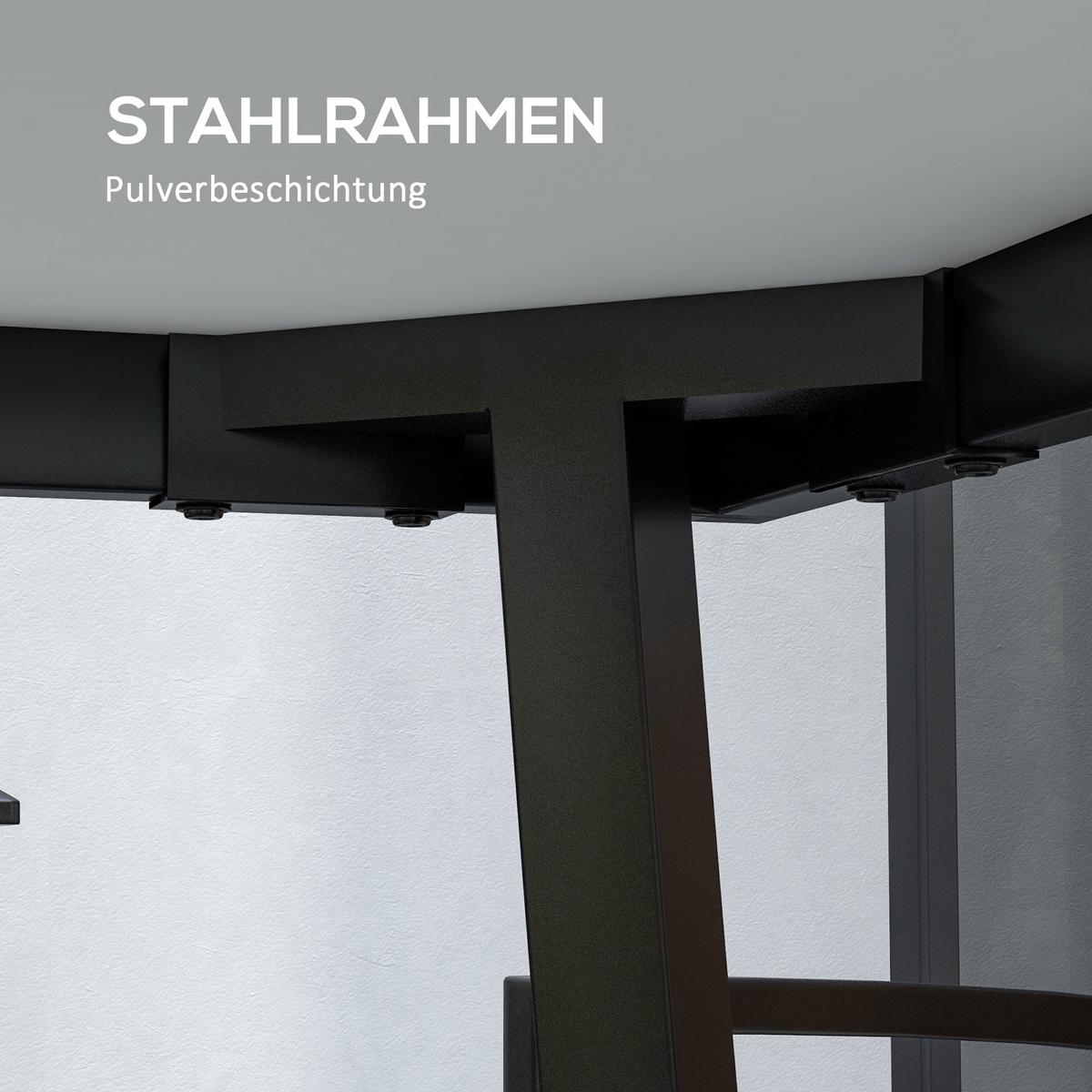 GARTENTISCH, Bistrotisch, Grau, Stahl - Grau, Kunststoff (145/85/72cm) - Outsunny