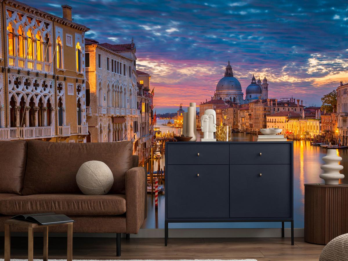 FOTOTAPETE Panorama von Venedig 350x256 - Violett/Rosa, Papier (350/256cm) - Muralo