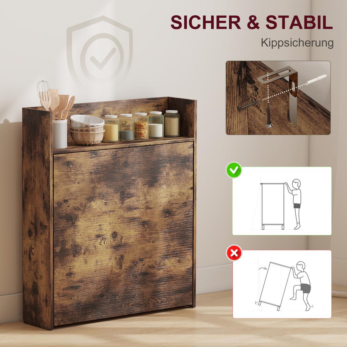 ESSTISCH MDF Stahl Rustikal-Braun - Schwarz/Braun, Holzwerkstoff (90/80/93cm) - HOMCOM