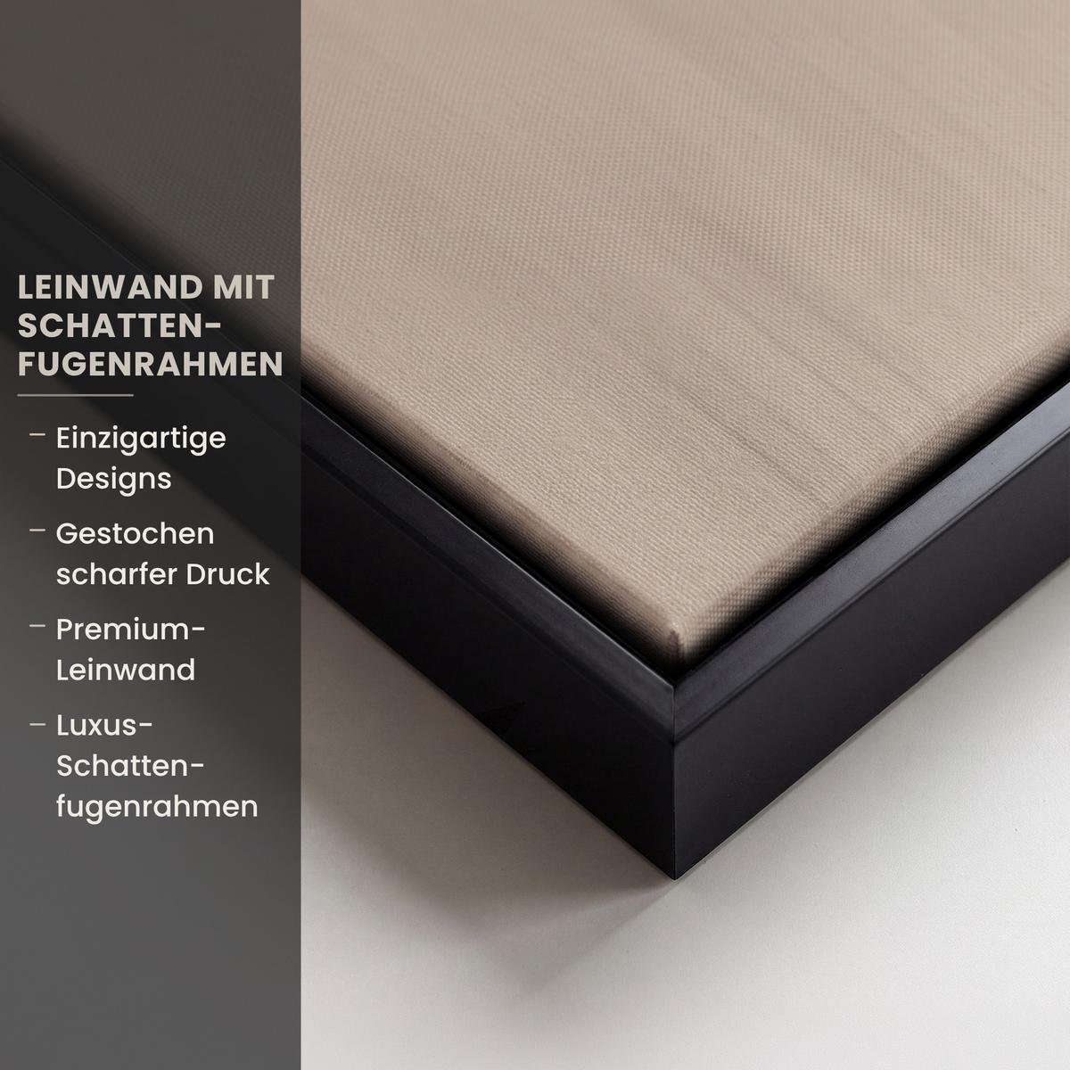 LEINWAND Bilder mit Rahmen - Weltkarte - Gold - Schwarz - Abstrakt - 90x140 - Kupferfarben, Textil (90/140cm) - MuchoWow