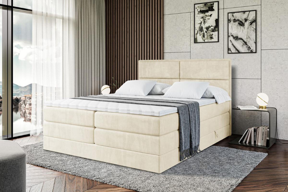 BOXSPRINGBETT AURA KING - 180 x 200 - H3/H4 - Beige - Beige, Holzwerkstoff (180/200cm) - ALTDECOR