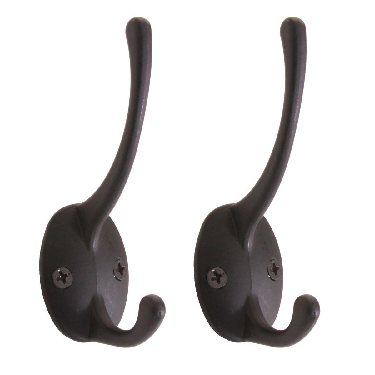 GARDEROBENHAKEN Schwarz 2er-Set - Schwarz, Metall (3/8/4cm) - MCW