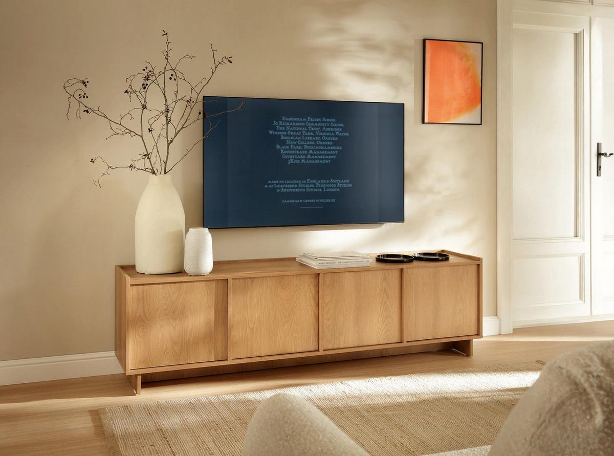 TV-LOWBOARD Yasumi 195 cm - Eichefarben, Holzwerkstoff (195/55/39cm) - Selsey