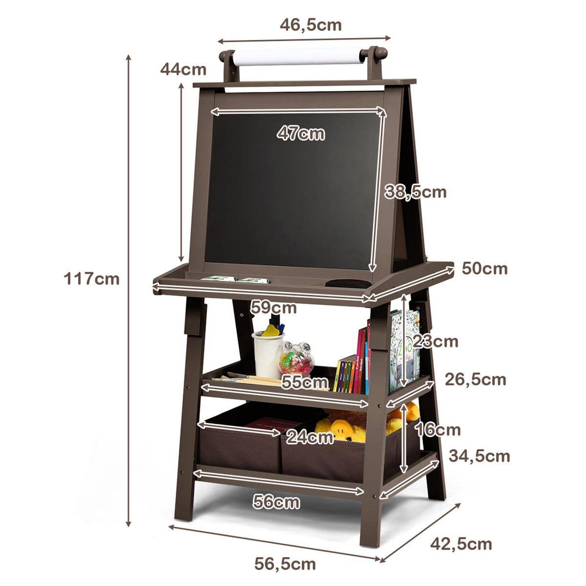 STAFFELEI Braun - Braun, Holz (59/117/50cm) - COSTWAY
