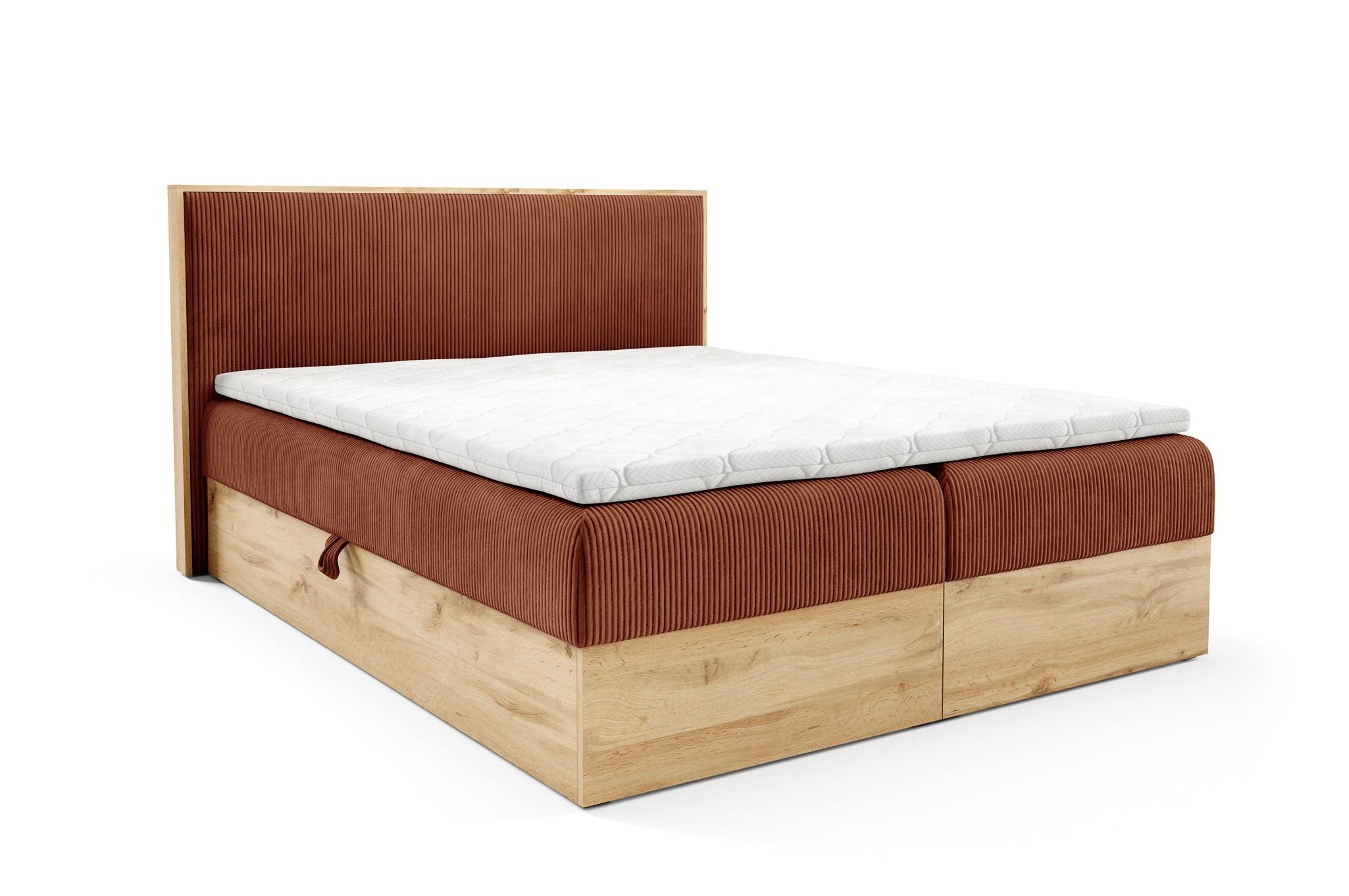 BOXBETT Roland - Rotbraun, Holzwerkstoff/Textil (160/200cm) - Fun Möbel