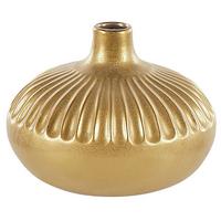 DEKOVASE Steinzeug gold Cercei - Goldfarben, Stein (20cm) - Beliani