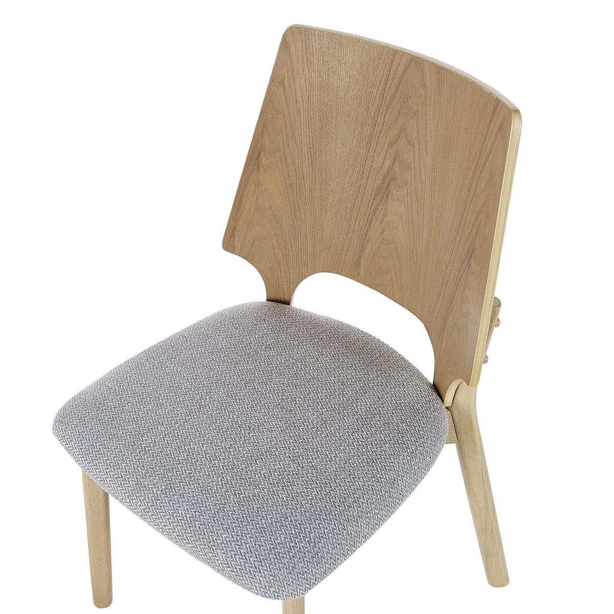 ESSZIMMERSTUHL 2er-Set Holzwerkstoff Heller Holzfarbton/Hellgrau Abee - Hellbraun, Holz/Textil (47/88/46cm) - Beliani