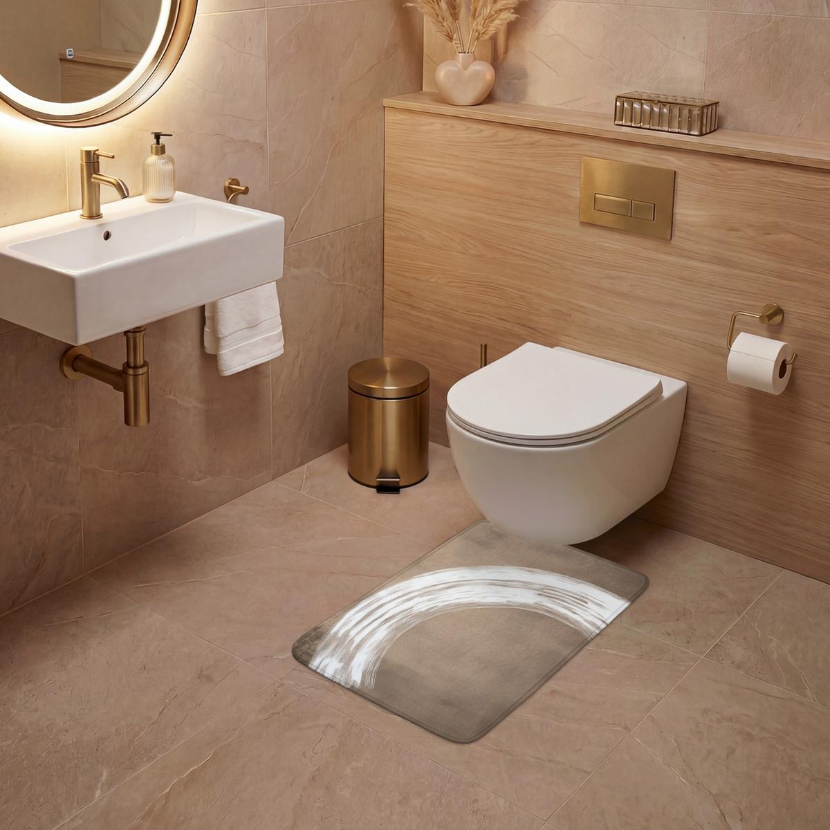 WC-VORLEGER Farbe - Braun - Japandi WC Teppich 40x60 cm - Mokka, Textil (40/1cm) - OnlyWow