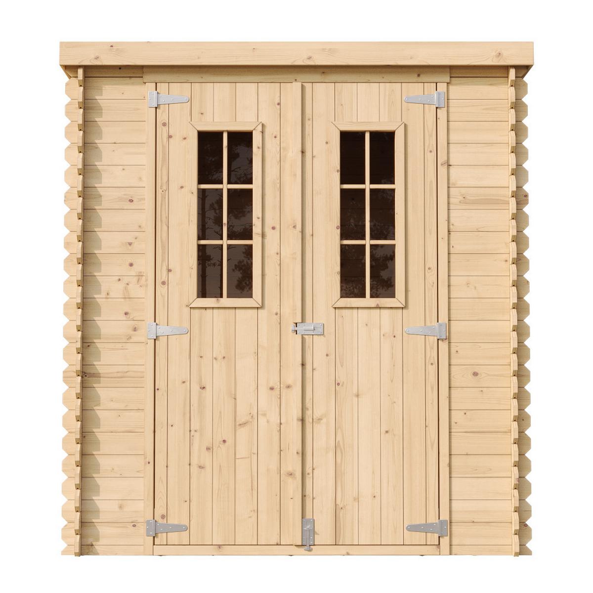 HOLZ-GARTENHAUS - B204xL204xH202 cm/ 3.53 m2 - M309C - Beige, Holz (204/200/204cm) - Timbela