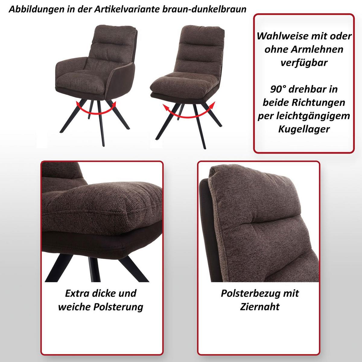 ESSZIMMERSTUHL Cremeweiß - Creme/Weiß, Textil (59/93/68cm) - MCW