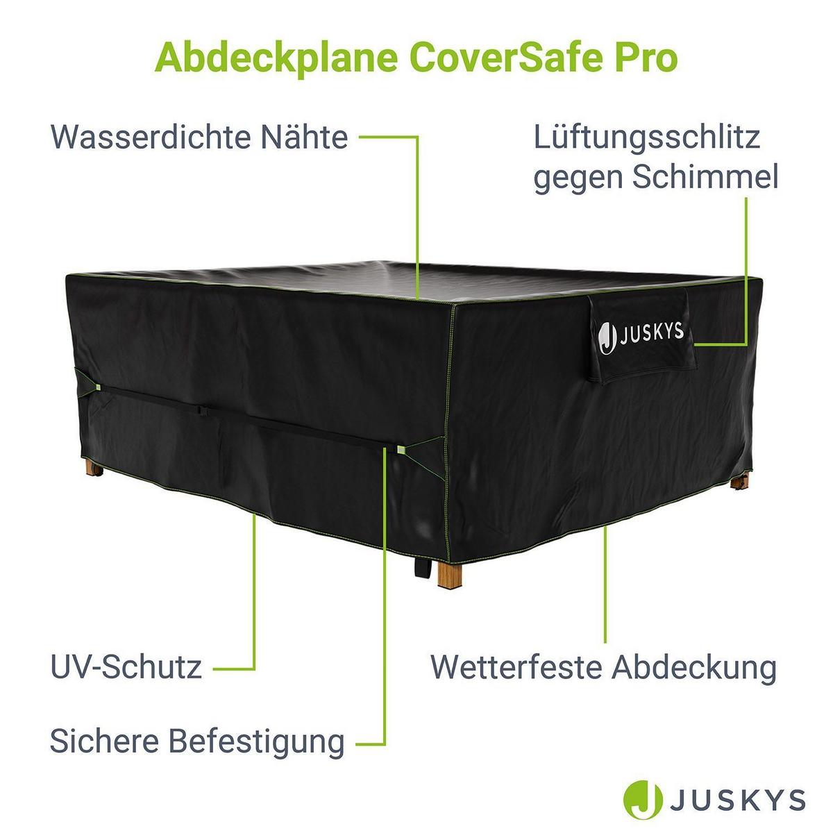 GARTENMÖBELABDECKUNG CoverSafe Pro schwarz - Schwarz, Kunststoff (210/90/250cm) - Juskys