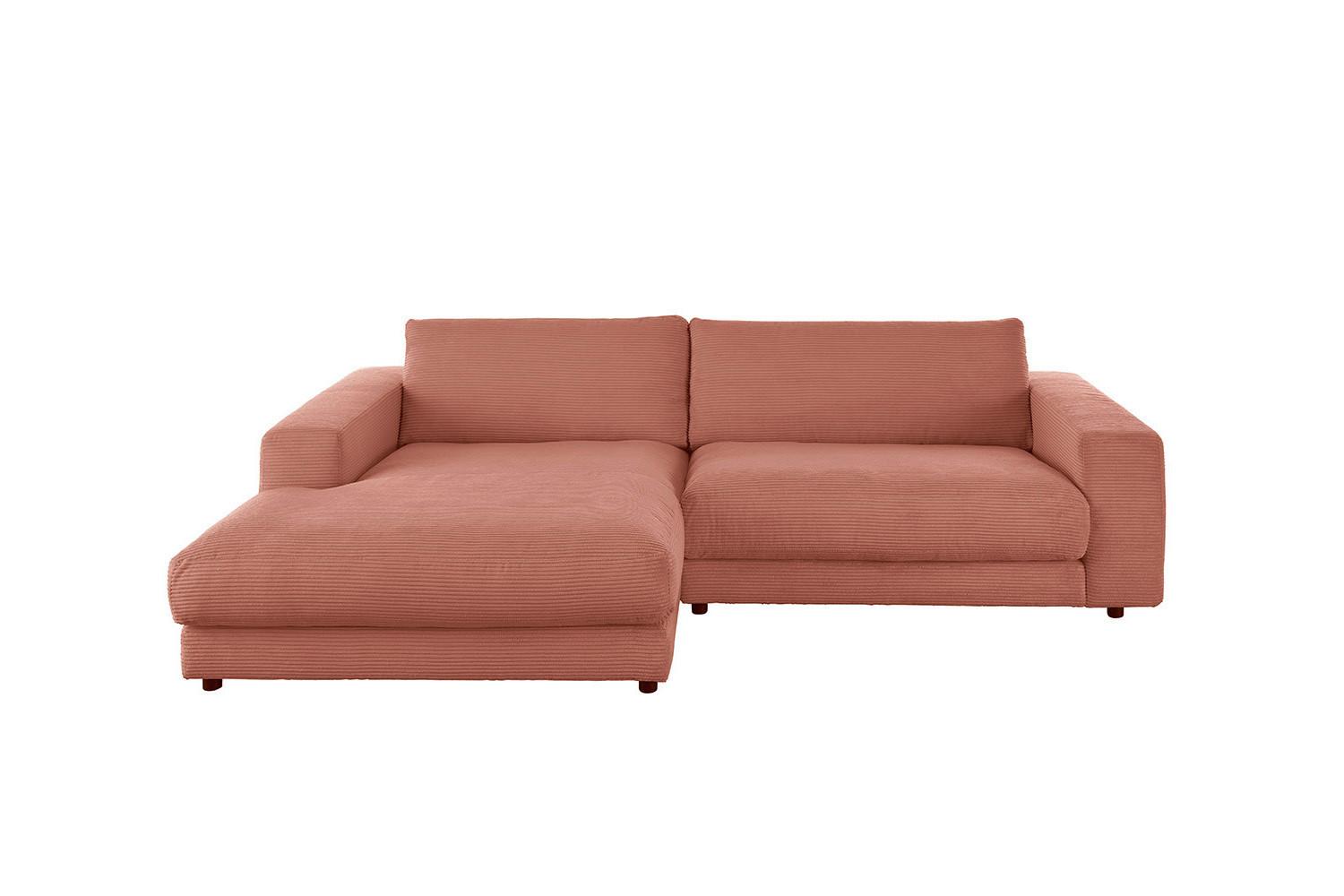 ECKSOFA MADELINE Braun Cord - Schwarz/Braun, Kunststoff/Textil (270/190cm) - KAWOLA