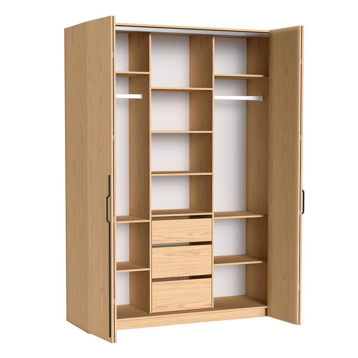 FALTTÜRENSCHRANK Omodeo 170 cm breit in Bookmatch-Eiche – mit WingLine-Falttüren - Eichefarben, Holzwerkstoff (170/240/58cm) - AX Living