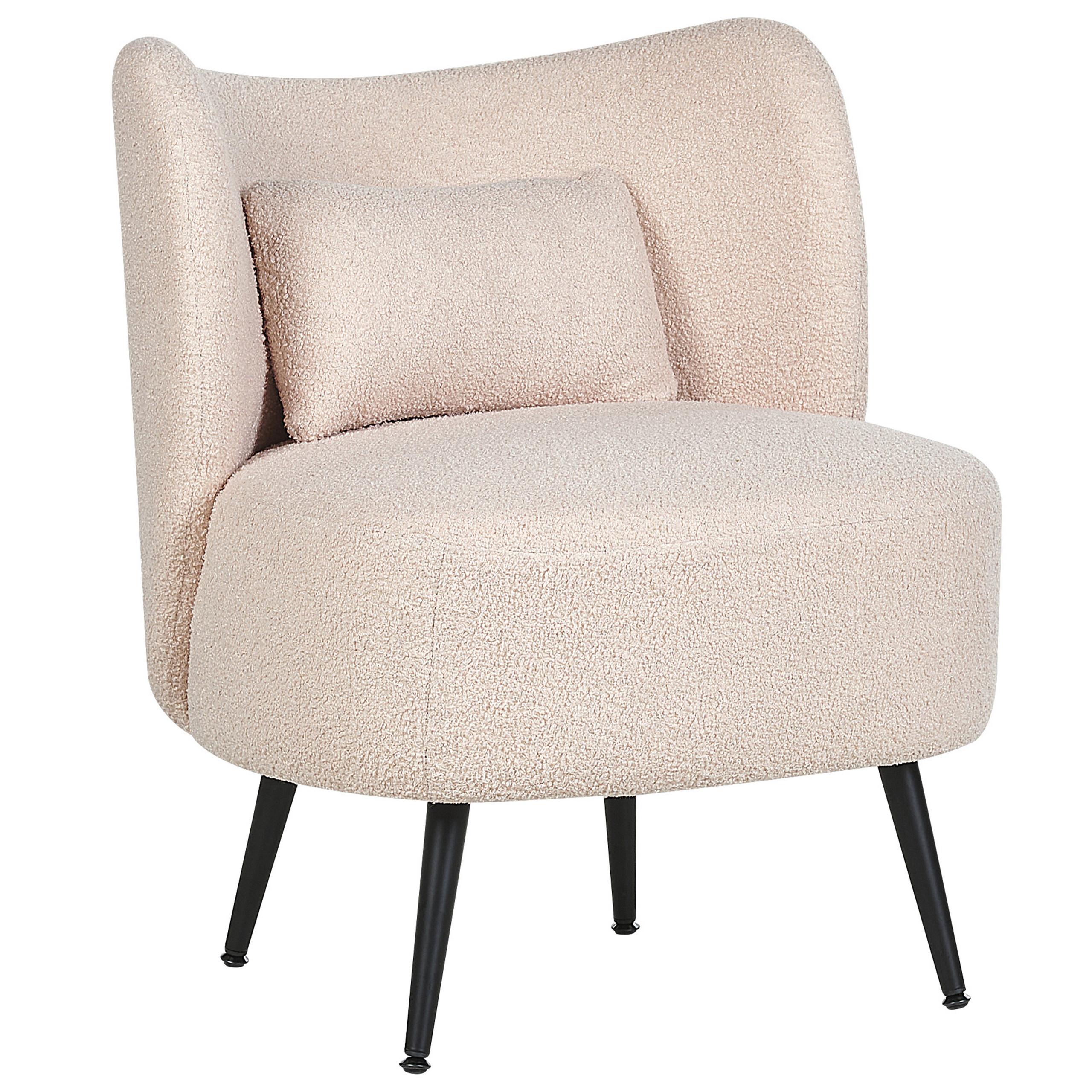 SESSEL BOUCLE Beige Otsby - Beige, Holz/Textil (60/76/55cm) - Beliani