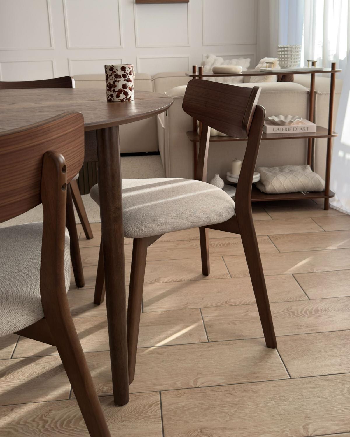 ESSZIMMERSTUHL 2er-Set Braun Hope - Beige/Braun, Holz (51/77/49cm) - Beliani