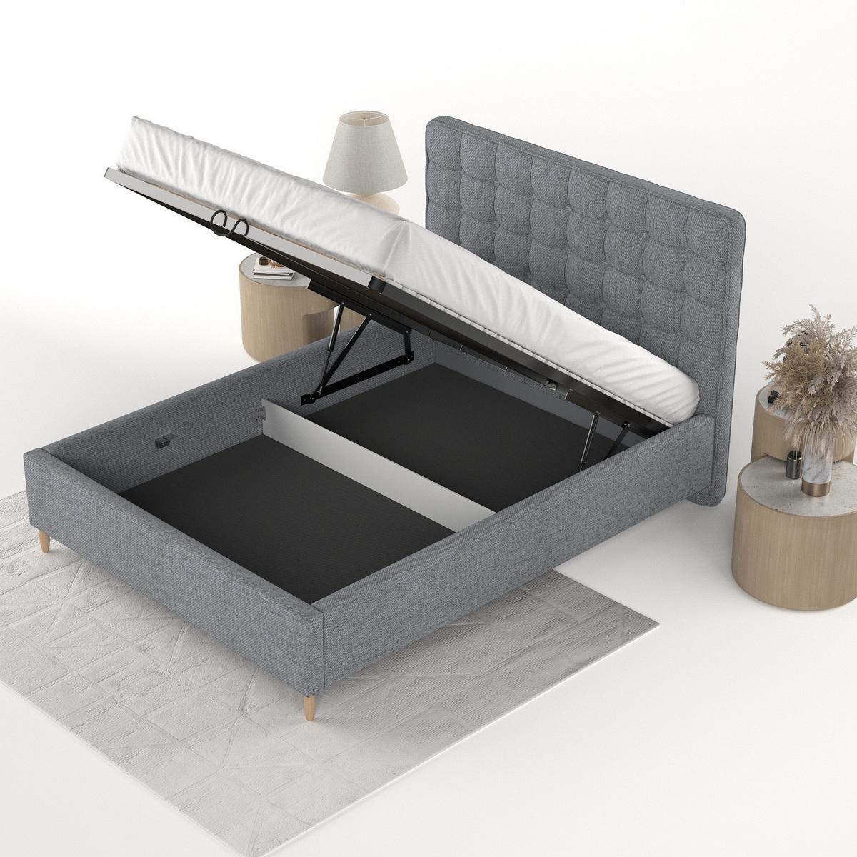 POLSTERBETT Paloma 120/200 cm Grau im Neve Stoff - Naturfarben/Grau, Holz/Holzwerkstoff (120/200cm) - AltaBeds