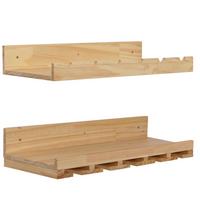 WEINREGAL Hellbraun 2er-Set-Set - Hellbraun, Holz (61/12/28cm) - MCW