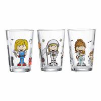 KINDERGLÄSER Berufe Mädchen bunt 205 ml 3-tlg. - Multicolor, Glas (0.205L) - Ritzenhoff Breker