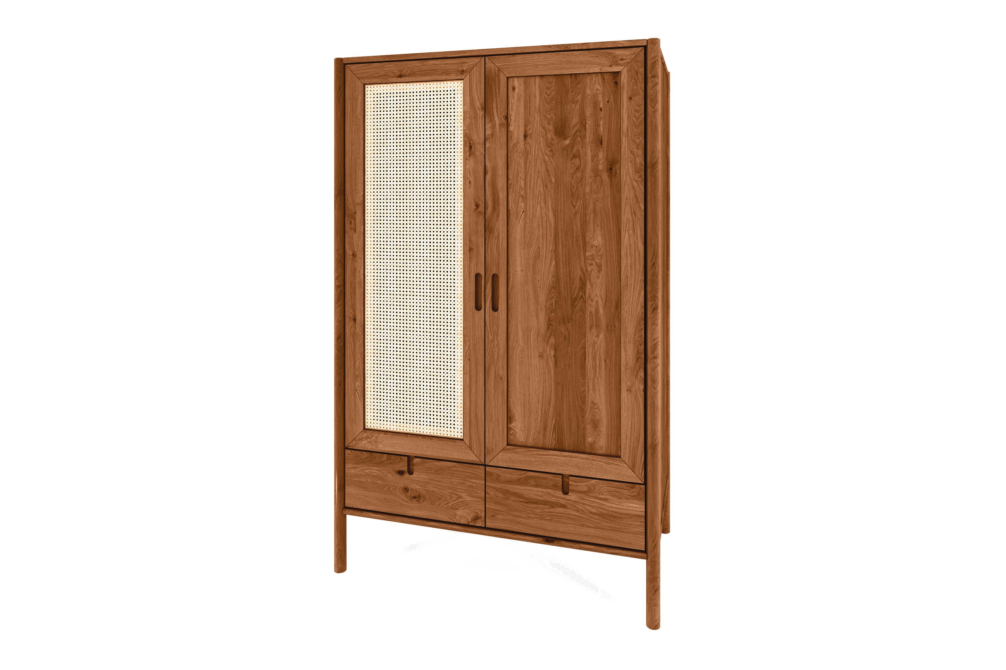 KLEIDERSCHRANK MIT SCHUBLADE INA Wildeiche - Mokka, Holz (108/175/60cm) - byoak
