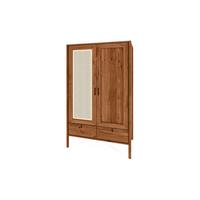 KLEIDERSCHRANK MIT SCHUBLADE INA Wildeiche - Mokka, Holz (108/175/60cm) - byoak