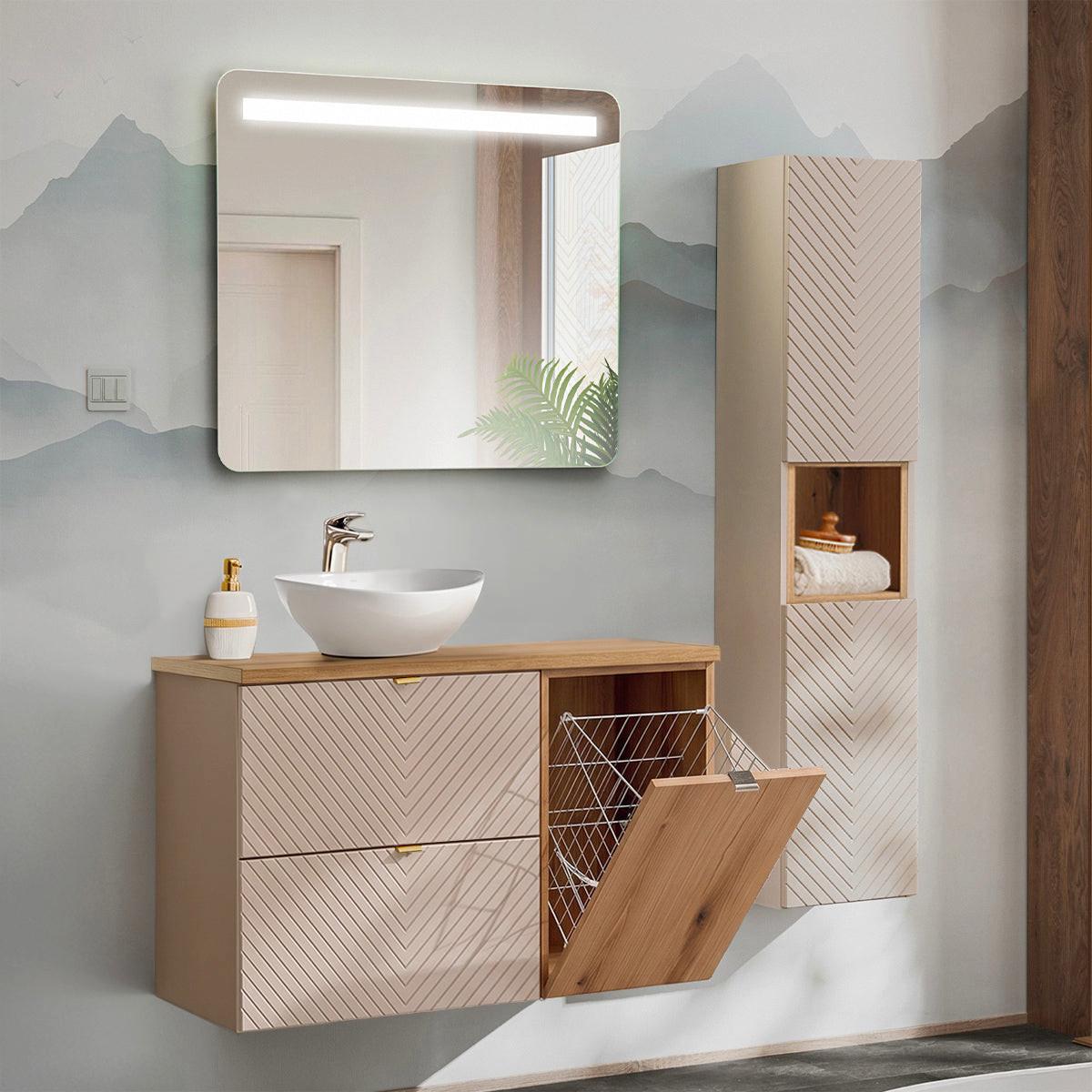 BADMÖBEL 100.4cm Manoa 2er-Set Kaschmir - Beige, Holzwerkstoff (100.4/59/40cm) - Petits-meubles