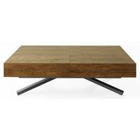 COUCHTISCH Cavetta X höhenverstellbar ausziehbar, Lefkas Eiche 120-200/80/27-76 cm - Alteiche/Schwarz, Holzwerkstoff/Metall (80/200/76cm) - WFL GROUP