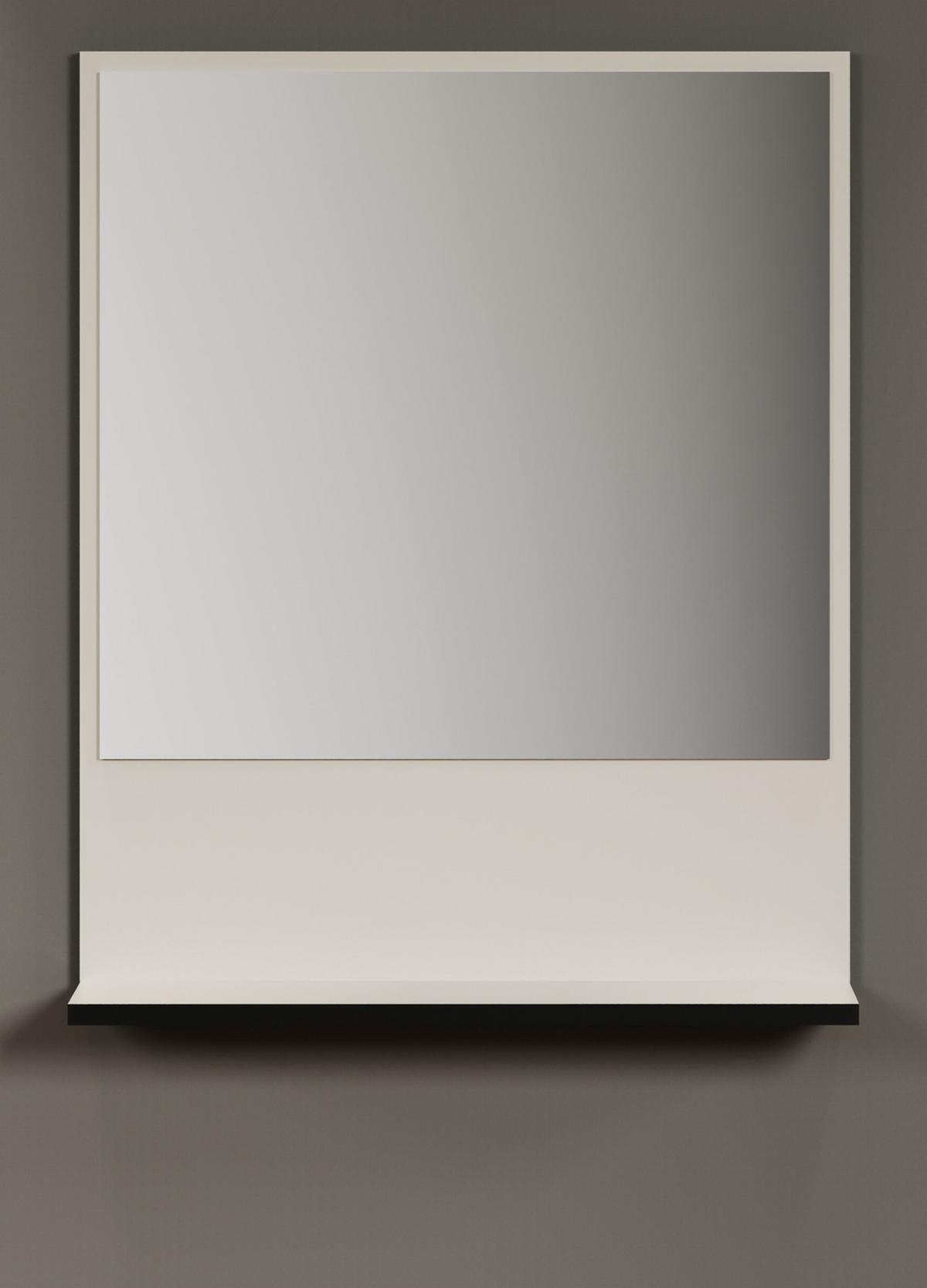 BADSPIEGEL Kaschmir, grau 60 cm, Badezimmer Spiegel mit Ablage - Kaschmir/Grau, Glas/Holzwerkstoff (60/74/14cm) - Top.Furn