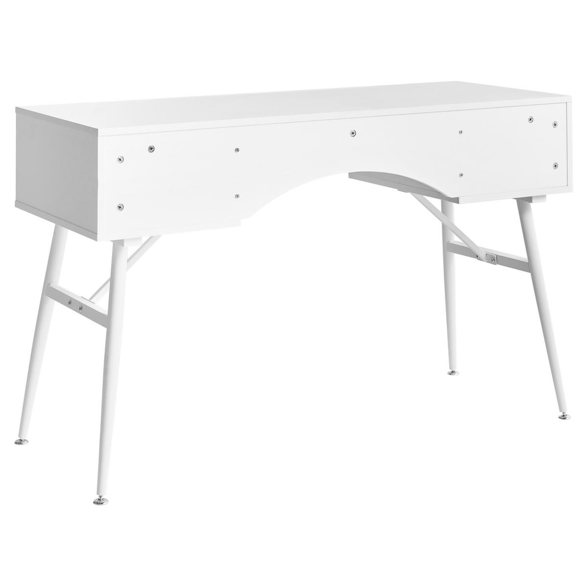 SCHREIBTISCH Weiß 120/50 cm Marfla - Weiß, Holzwerkstoff (50/120/76cm) - Beliani