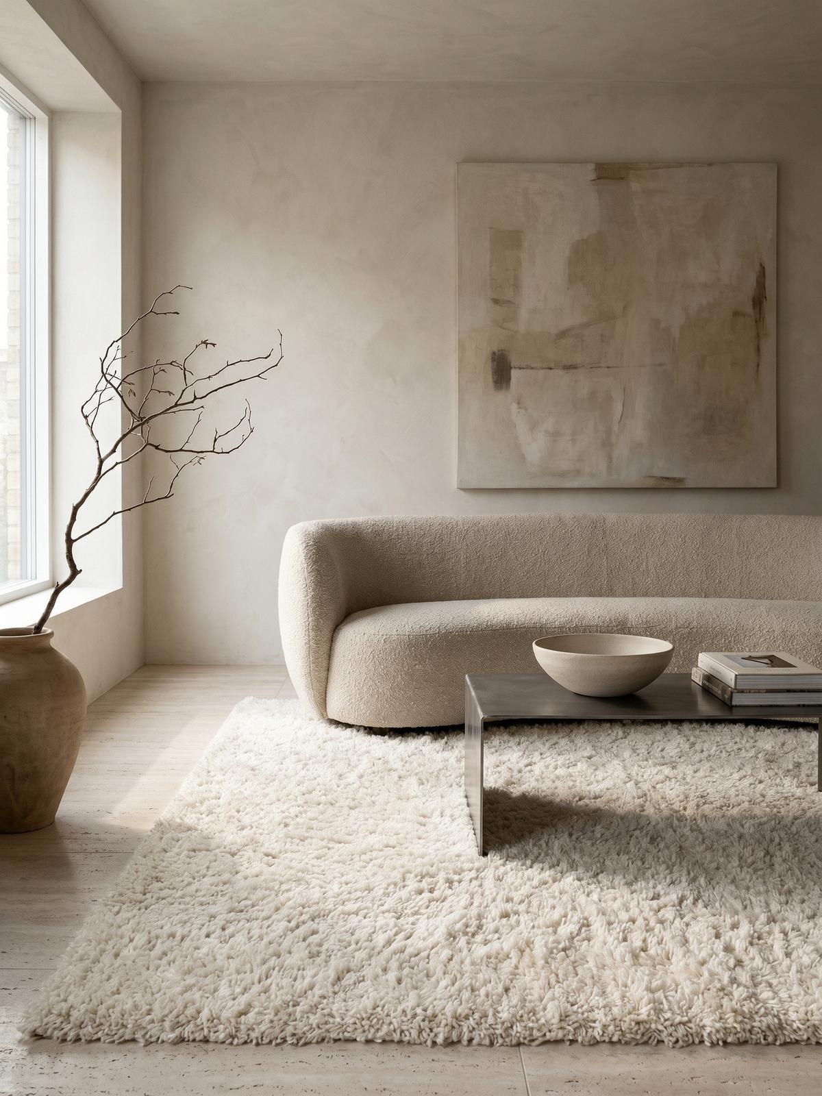 HOCHFLORTEPPICH RHEIN, einfarbig, aus Polypropylen, Creme, 100 x 200 cm - Beige, Textil (200/100cm) - KADIMA DESIGN
