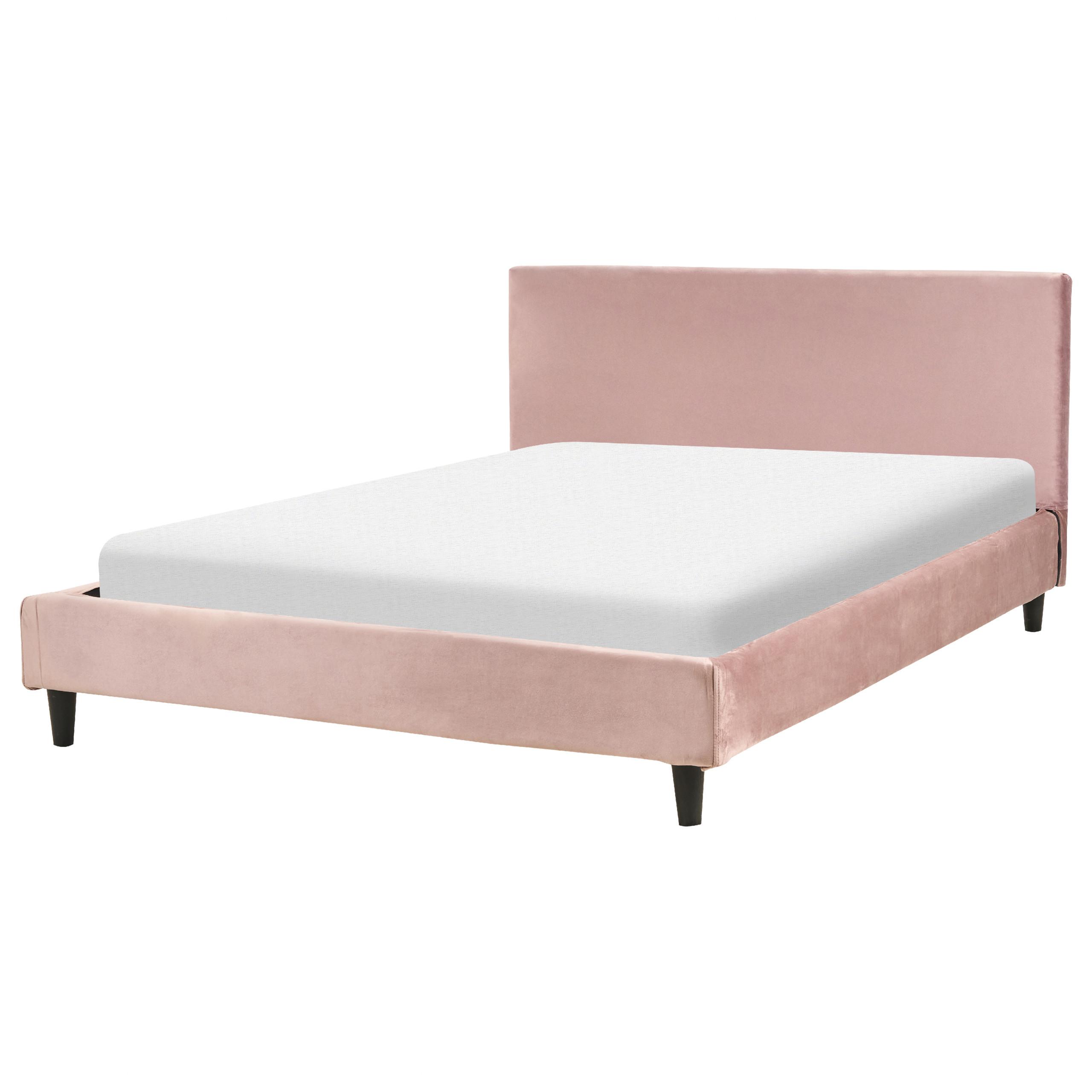 POLSTERBETT 140/200cm Rosa Fitou - Pink, Textil (140/200cm) - Beliani