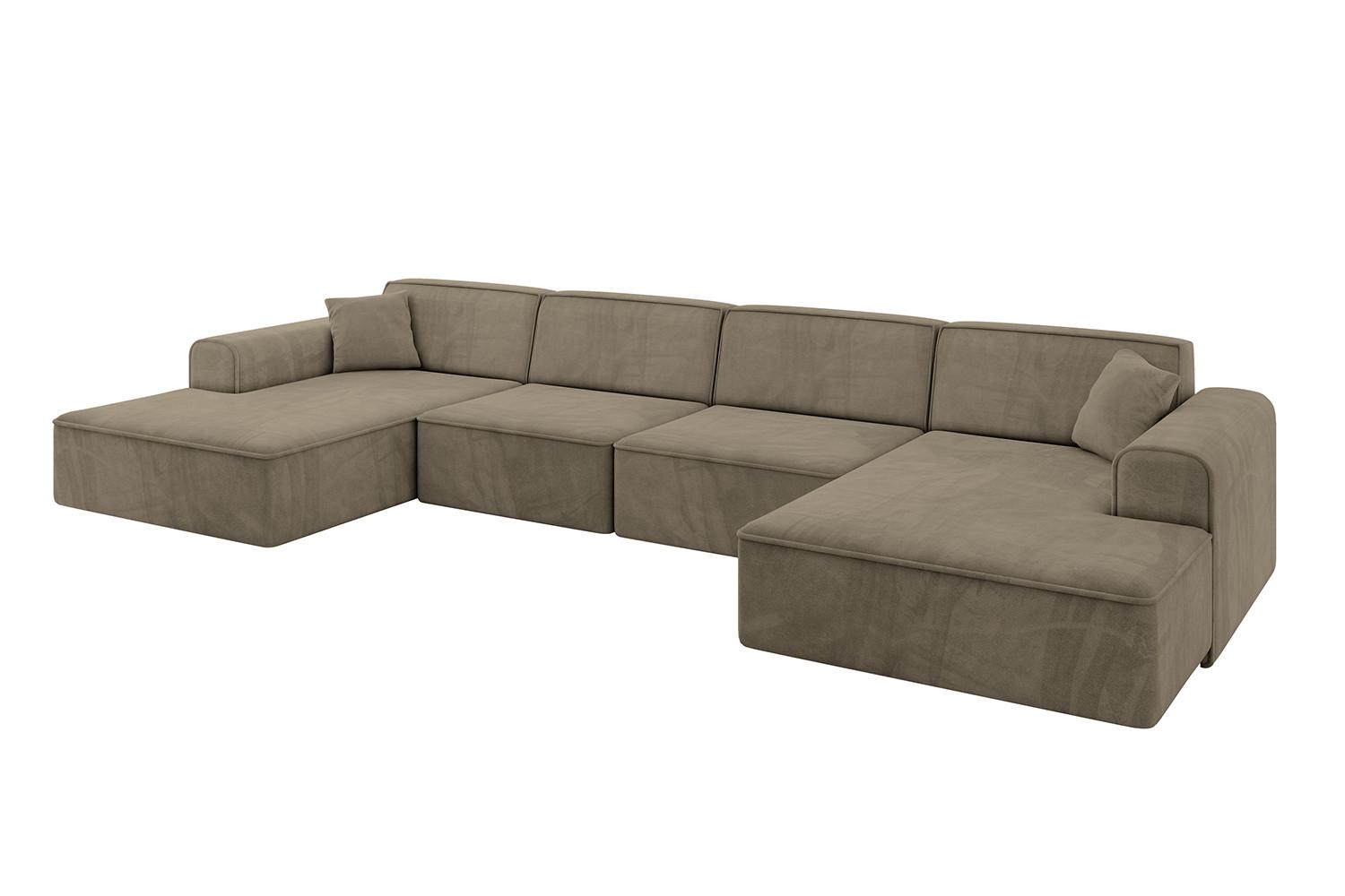 WOHNLANDSCHAFT IREA-U2-v3 - 388x171x79 cm Braun - Braun, Holzwerkstoff/Textil (388/79/171cm) - ALTDECOR