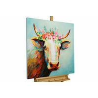 ÖLGEMÄLDE 80/80 cm - Blau/Braun, Holz/Textil (80/80cm) - KUNSTLOFT