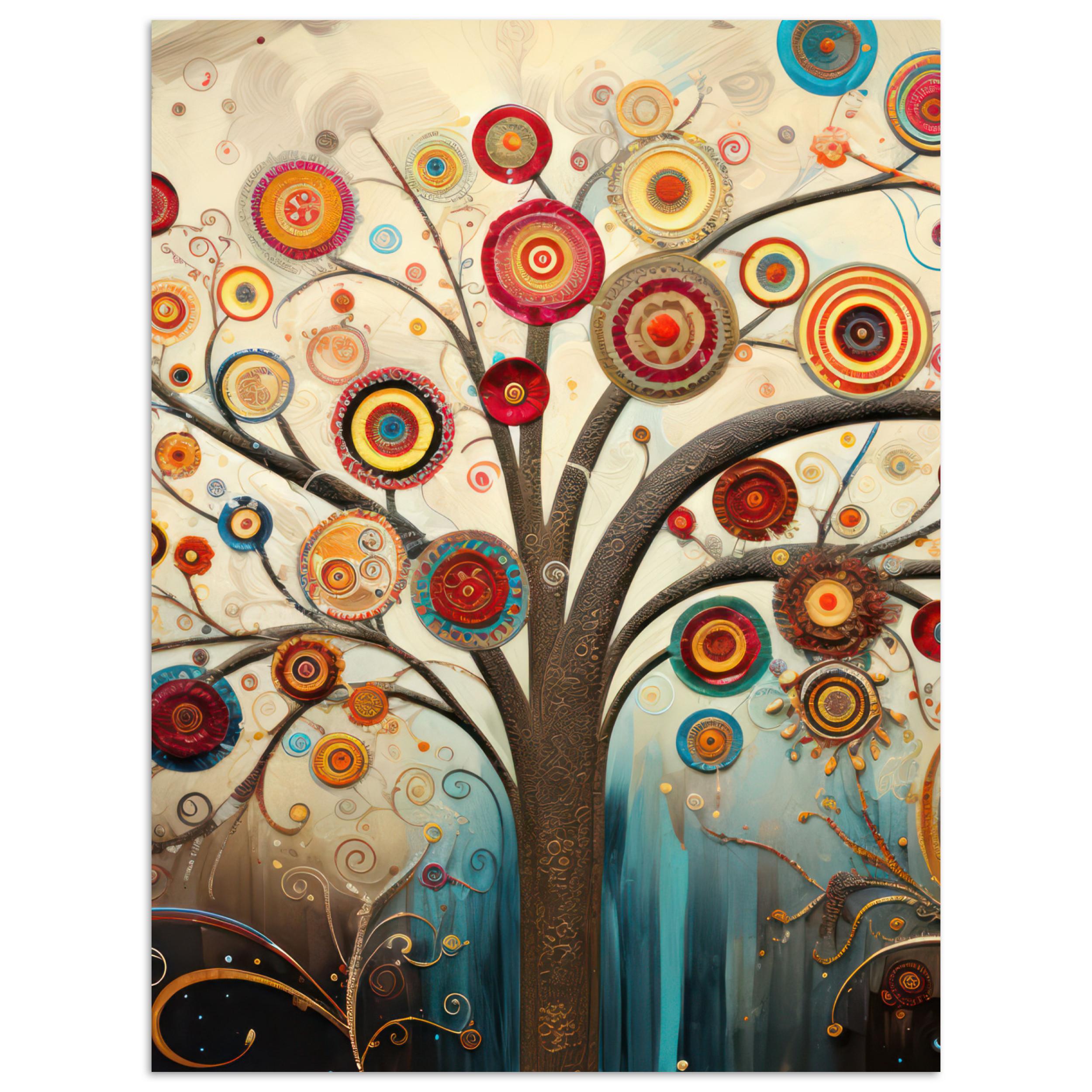 POSTER Baum - Baum des Lebens - Farbe Wandbilder 30x40 cm - Braun, Papier (30/40/0.1cm) - MuchoWow